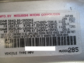 2001 MITSUBISHI MONTERO XLS  3.5L AT 4WD 163754